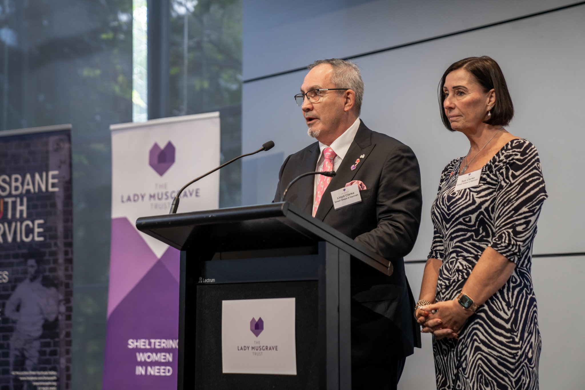 Sue and Lloyd Clarke speaking at The Lady Musgrave Trust’s Annual Forum in 2022